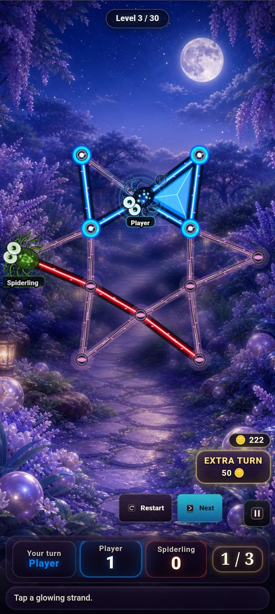 Star Arena — your turn, plan a glowing strand